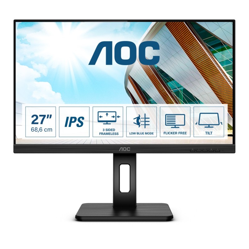 AOC P2 27P2Q LED display 27" 1920 x 1080 pixels Full HD Black